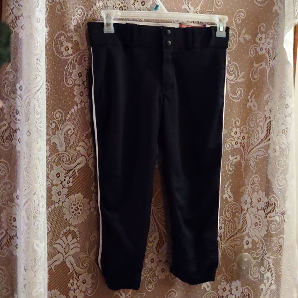 New Champro, Size M, Softball Pant, Black with white stripes‎